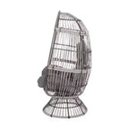 Okak Modern PE Wicker Patio Egg Chair Rattan Accent Chairs with Comfy Upholstery Outdoor&Indoor,Chic Accent Chair for Porch,Backyard&Garden,Gray
