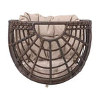 Okak Poltrona a uovo moderna in vimini PE, sedie in rattan con imbottitura confortevole per esterni e interni, sedia d'accento elegante per portico, cortile e giardino, marrone