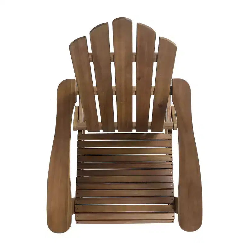 Okak Rustic Adirondack Rocking Chair Premium Acacia Accent Chairs with Cup Holder,1 Pc,Outdoor Lazy Chair for Porch,Backyard&Garden,Brown