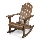 Okak Rustic Adirondack Rocking Chair Premium Acacia Accent Chairs with Cup Holder,1 Pc,Outdoor Lazy Chair for Porch,Backyard&Garden,Brown