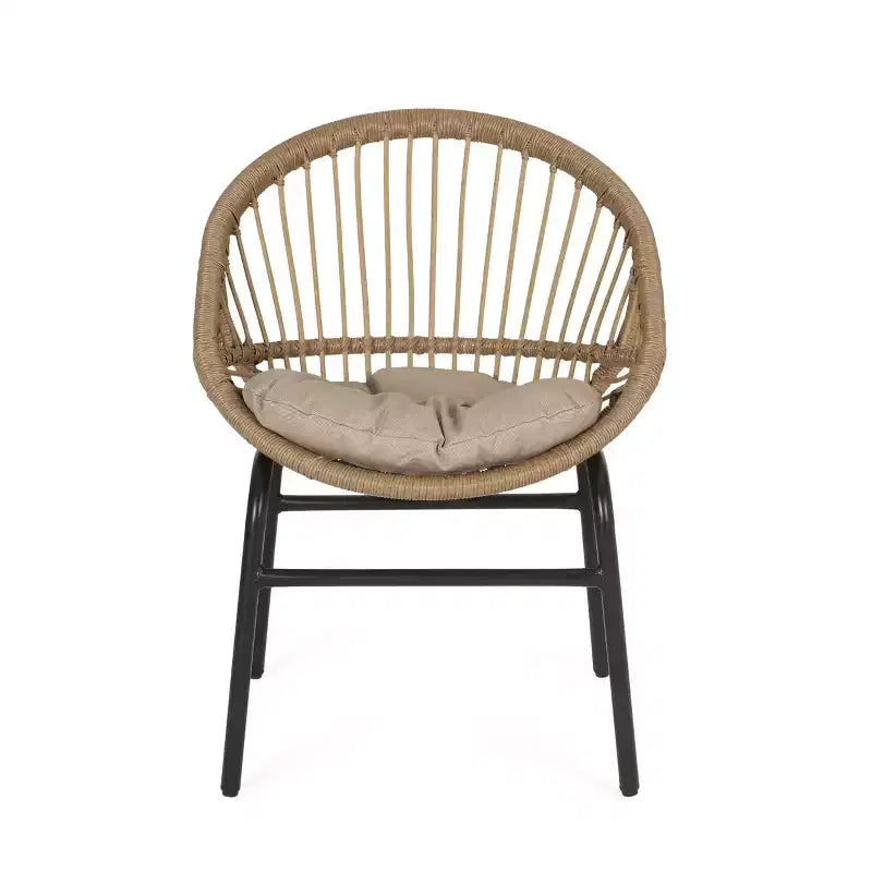 Okak 17 Sleek Wicker Rattan Patio Accent Chairs with Curved Back,Set of 2,Ergonomics Outdoor Leisure Chair for Porch,Garden&Backyard,400lbs Max