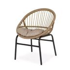 Okak 17 Sleek Wicker Rattan Patio Accent Chairs with Curved Back,Set of 2,Ergonomics Outdoor Leisure Chair for Porch,Garden&Backyard,400lbs Max