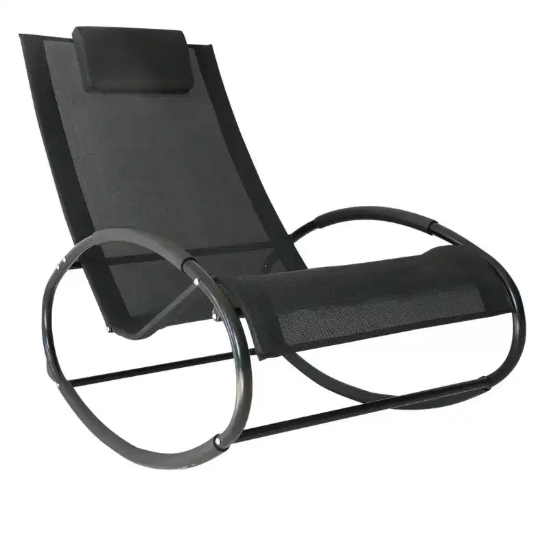 Okak Patio Pool Lounger Outdoor Rocking Chair with Breathable Mesh Seat,1 Pc,Sun Bathing Chair Chaise Lounge for Pool,Beach,Porch&Backyard
