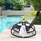 Okak Patio Pool Lounger Sedia a Dondolo da Esterno con Seduta in Rete Traspirante, 1 Pezzo, Sedia a Sdraio per Piscina, Spiaggia, Veranda e Giardino