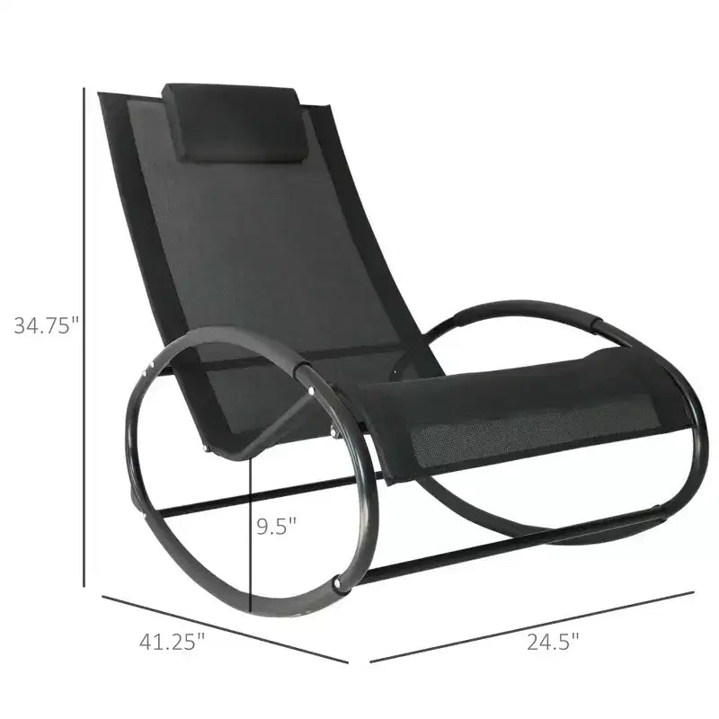 Okak Patio Pool Lounger Sedia a Dondolo da Esterno con Seduta in Rete Traspirante, 1 Pezzo, Sedia a Sdraio per Piscina, Spiaggia, Veranda e Giardino