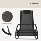 Okak Patio Pool Lounger Sedia a Dondolo da Esterno con Seduta in Rete Traspirante, 1 Pezzo, Sedia a Sdraio per Piscina, Spiaggia, Veranda e Giardino