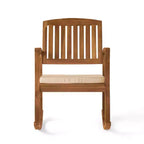 Okak 19 Boho Patio Rocking Chair Premium Acacia Armchair with Cushion,1 Pc,Rustic Recliner Chair for Porch,Backyard&Garden,Natural