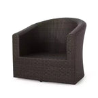 Okak 360 Sedie da Giardino Girevoli, Poltrone Club da Esterno in Rattan Intrecciato a Mano con Base in Alluminio e Cuscini Rimovibili, Salotto da Esterno, Singola, Marrone