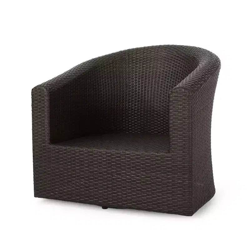 Okak 360 Sedie da Giardino Girevoli, Poltrone Club da Esterno in Rattan Intrecciato a Mano con Base in Alluminio e Cuscini Rimovibili, Salotto da Esterno, Singola, Marrone