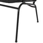 Divanetto da patio Okak Industrial in rattan PP con struttura in ferro a 2 posti, sedia accent, moderna sedia da salotto per esterni per portico, cortile e giardino, sedute per mobili da patio
