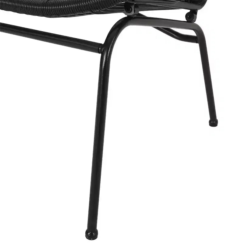 Divanetto da patio Okak Industrial in rattan PP con struttura in ferro a 2 posti, sedia accent, moderna sedia da salotto per esterni per portico, cortile e giardino, sedute per mobili da patio