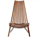 Okak Rustic Acacia Ardirondack Chair Foldable Ardirondack,1 Pc,Boho Leisure Chair with High Back&Slatted Frame for Porch,Backyard&Garden,Brown