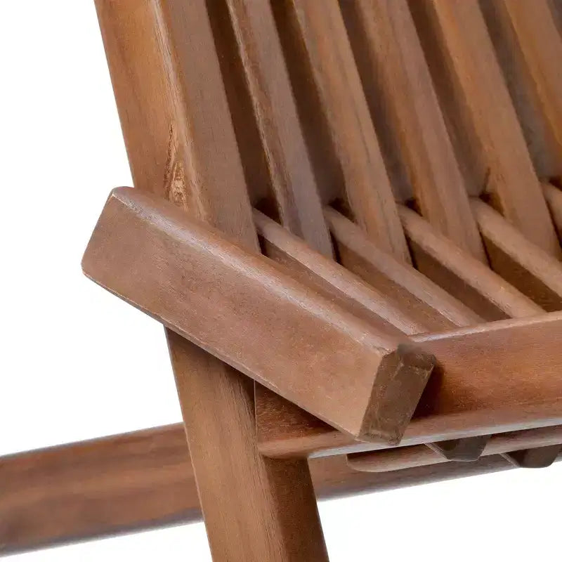 Okak Rustic Acacia Ardirondack Chair Foldable Ardirondack,1 Pc,Boho Leisure Chair with High Back&Slatted Frame for Porch,Backyard&Garden,Brown