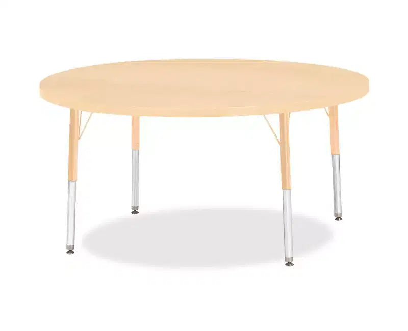 Jonti-Craft Berries Elementary Height Maple Top/Edge Round Table 48 x 48 in Beige