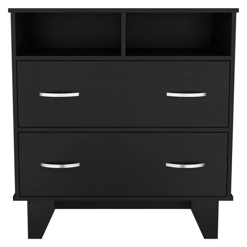 Cassettiera doppia moderna Okak a 6 cassetti, armadio alto 80,5 cm con guide in metallo e base rialzata, comò per camera da letto per l'organizzazione dei vestiti
