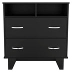 Cassettiera doppia moderna Okak a 6 cassetti, armadio alto 80,5 cm con guide in metallo e base rialzata, comò per camera da letto per l'organizzazione dei vestiti