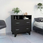 Cassettiera doppia moderna Okak a 6 cassetti, armadio alto 80,5 cm con guide in metallo e base rialzata, comò per camera da letto per l'organizzazione dei vestiti