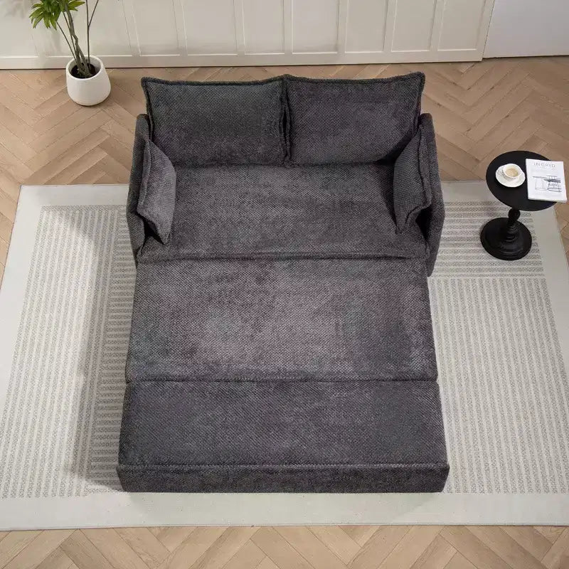 Divano letto Okak Comfy Corduroy Out con contenitore laterale, divano futon convertibile con porte di ricarica USB/C-TYPE per soggiorno