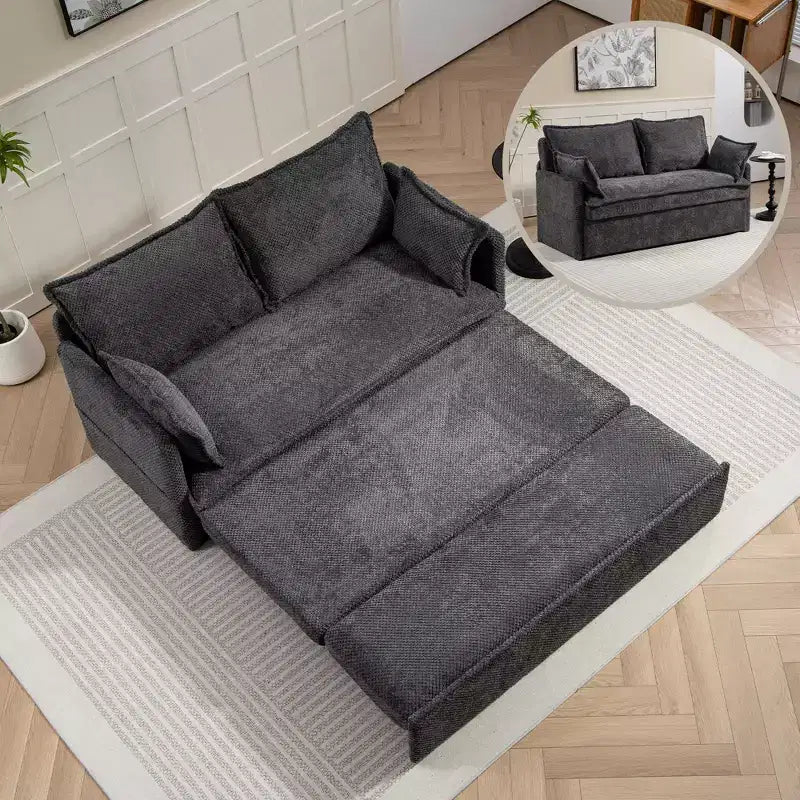 Divano letto Okak Comfy Corduroy Out con contenitore laterale, divano futon convertibile con porte di ricarica USB/C-TYPE per soggiorno
