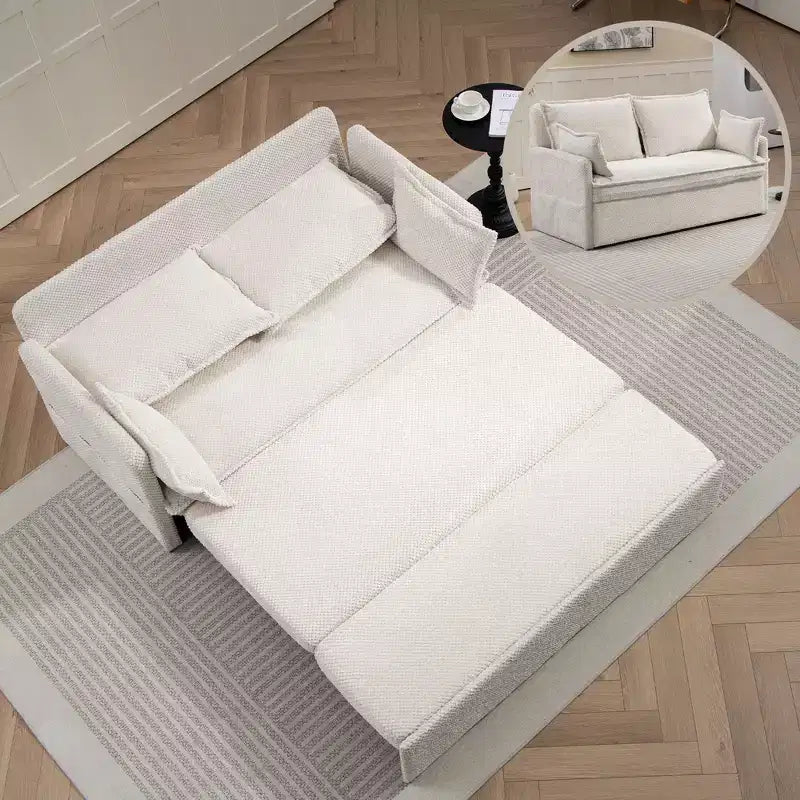 Okak Comfy Corduroy Out Sofa Bed with Side Storage Convertible Sleeper Couch Futon with USB/C-TYPE Charging Ports for Living Room