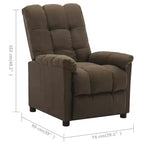 vidaXL Recliner in Modern Brown Fabric - High Comfort and Adjustable Backrest & Footrest, Thick Padding, Durable Upholstery with Side Pocket