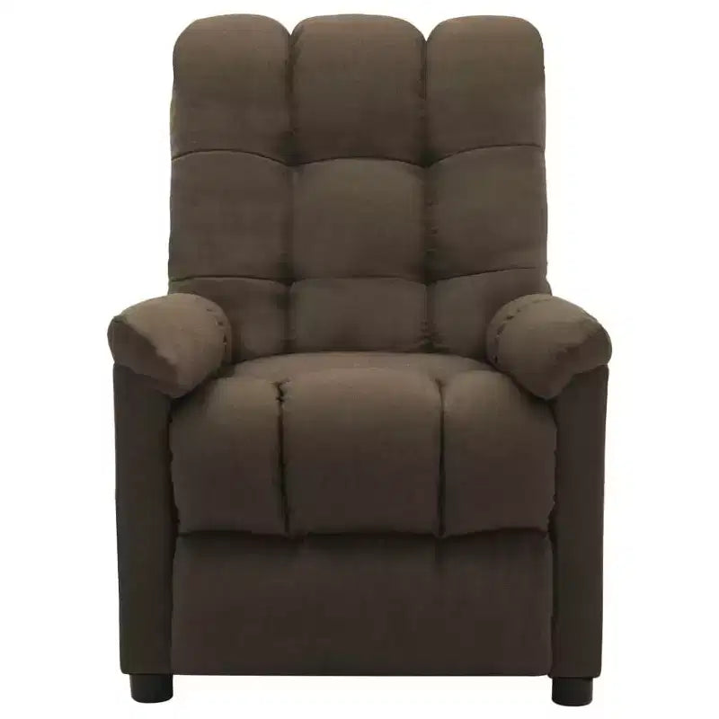 vidaXL Recliner in Modern Brown Fabric - High Comfort and Adjustable Backrest & Footrest, Thick Padding, Durable Upholstery with Side Pocket