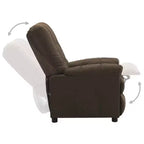 vidaXL Recliner in Modern Brown Fabric - High Comfort and Adjustable Backrest & Footrest, Thick Padding, Durable Upholstery with Side Pocket