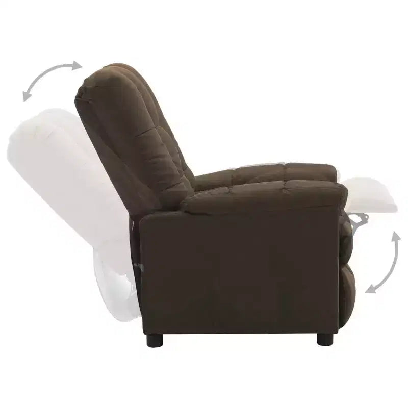 vidaXL Recliner in Modern Brown Fabric - High Comfort and Adjustable Backrest & Footrest, Thick Padding, Durable Upholstery with Side Pocket