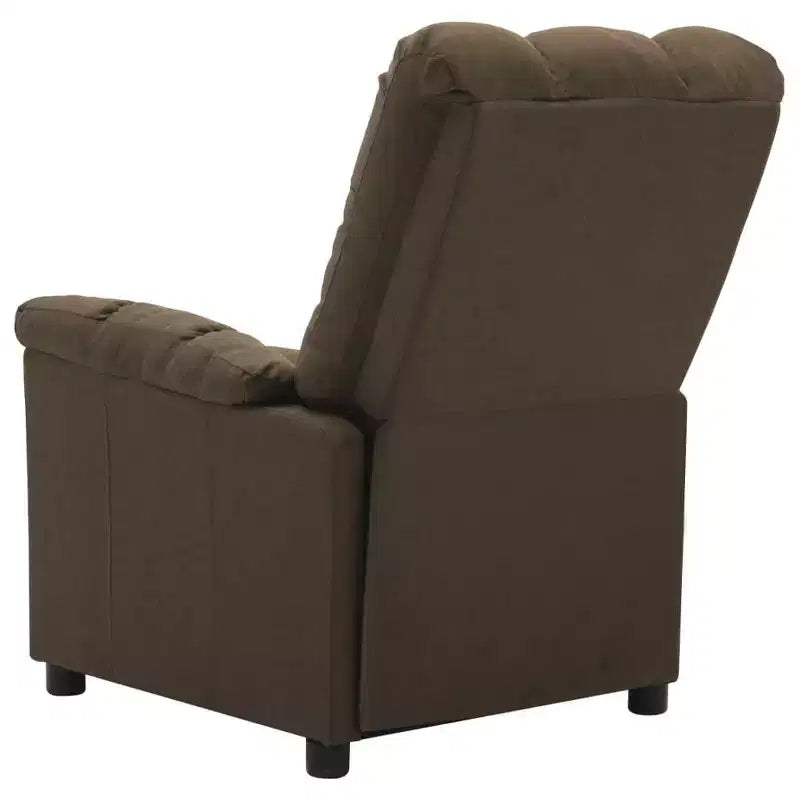 vidaXL Recliner in Modern Brown Fabric - High Comfort and Adjustable Backrest & Footrest, Thick Padding, Durable Upholstery with Side Pocket