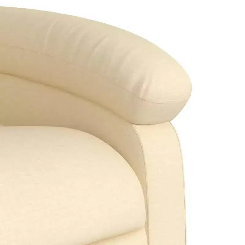 vidaXL Poltrona Relax Reclinabile Elettrica Panna - Alzapersona Elettrico, Schienale Reclinabile Manualmente, Poltrona Imbottita in Tessuto per Anziani, Telaio Robusto