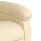 vidaXL Poltrona Relax Reclinabile Elettrica Panna - Alzapersona Elettrico, Schienale Reclinabile Manualmente, Poltrona Imbottita in Tessuto per Anziani, Telaio Robusto