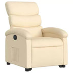 vidaXL Poltrona Relax Reclinabile Elettrica Panna - Alzapersona Elettrico, Schienale Reclinabile Manualmente, Poltrona Imbottita in Tessuto per Anziani, Telaio Robusto