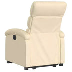 vidaXL Poltrona Relax Reclinabile Elettrica Panna - Alzapersona Elettrico, Schienale Reclinabile Manualmente, Poltrona Imbottita in Tessuto per Anziani, Telaio Robusto
