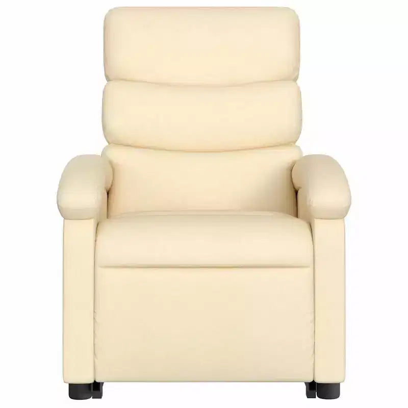 vidaXL Poltrona Relax Reclinabile Elettrica Panna - Alzapersona Elettrico, Schienale Reclinabile Manualmente, Poltrona Imbottita in Tessuto per Anziani, Telaio Robusto