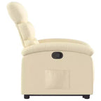 vidaXL Poltrona Relax Reclinabile Elettrica Panna - Alzapersona Elettrico, Schienale Reclinabile Manualmente, Poltrona Imbottita in Tessuto per Anziani, Telaio Robusto