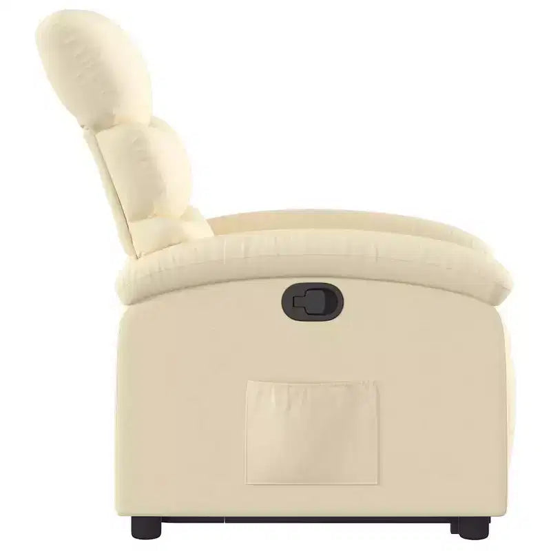 vidaXL Poltrona Relax Reclinabile Elettrica Panna - Alzapersona Elettrico, Schienale Reclinabile Manualmente, Poltrona Imbottita in Tessuto per Anziani, Telaio Robusto