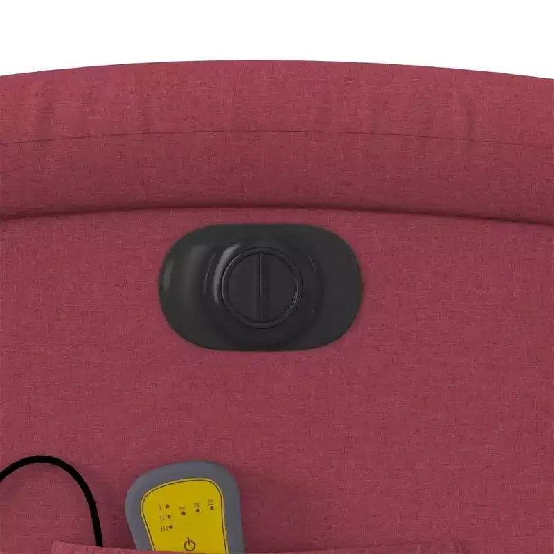 vidaXL Electric Lift Massage Recliner Chair - Wine Red Fabric, Motorized Stand-Up Assist, Reclining, Vibration, Home Theater