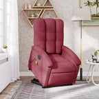 vidaXL Electric Lift Massage Recliner Chair - Wine Red Fabric, Motorized Stand-Up Assist, Reclining, Vibration, Home Theater