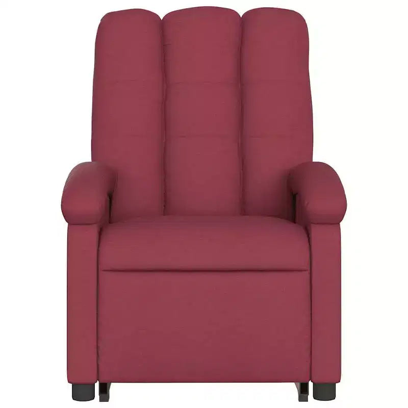 vidaXL Electric Lift Massage Recliner Chair - Wine Red Fabric, Motorized Stand-Up Assist, Reclining, Vibration, Home Theater
