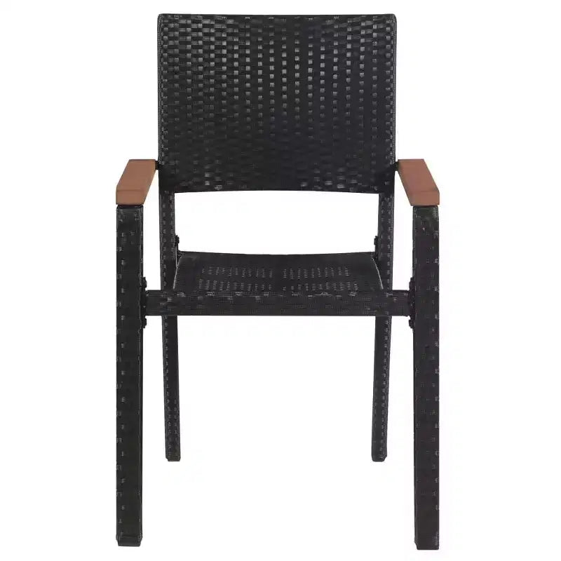 vidaXL Patio Chairs 2 pcs Poly Rattan Black