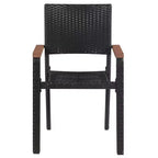 vidaXL Patio Chairs 2 pcs Poly Rattan Black
