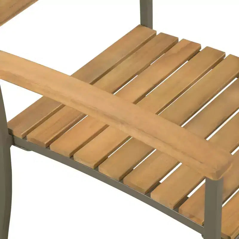 vidaXL Sedie da pranzo da esterno - 2 pz impilabili per giardino, terrazzo e patio in legno massello di acacia e acciaio verniciato a polvere