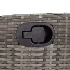 vidaXL Reclining Patio Chair-Gray Poly Rattan with Navy Cushions, Adjustable Backrest for Garden/Outdoor/Deck Lounging, Washable Covers