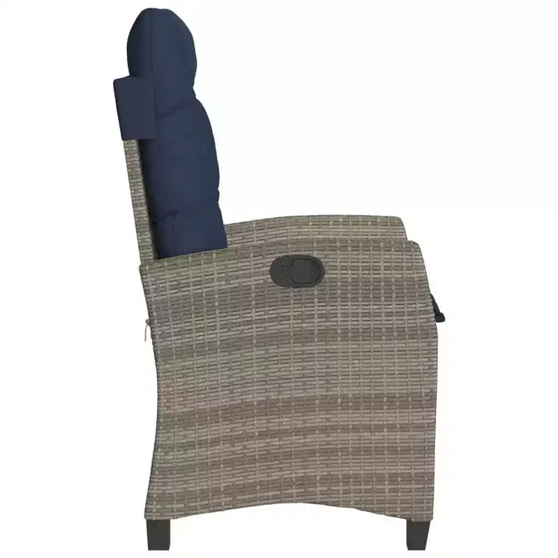 vidaXL Sedie Reclinabili da Giardino con Cuscini - Set da 2 pz, Polyrattan Grigio, Schienale Regolabile, Sedute da Esterno Resistenti alle Intemperie