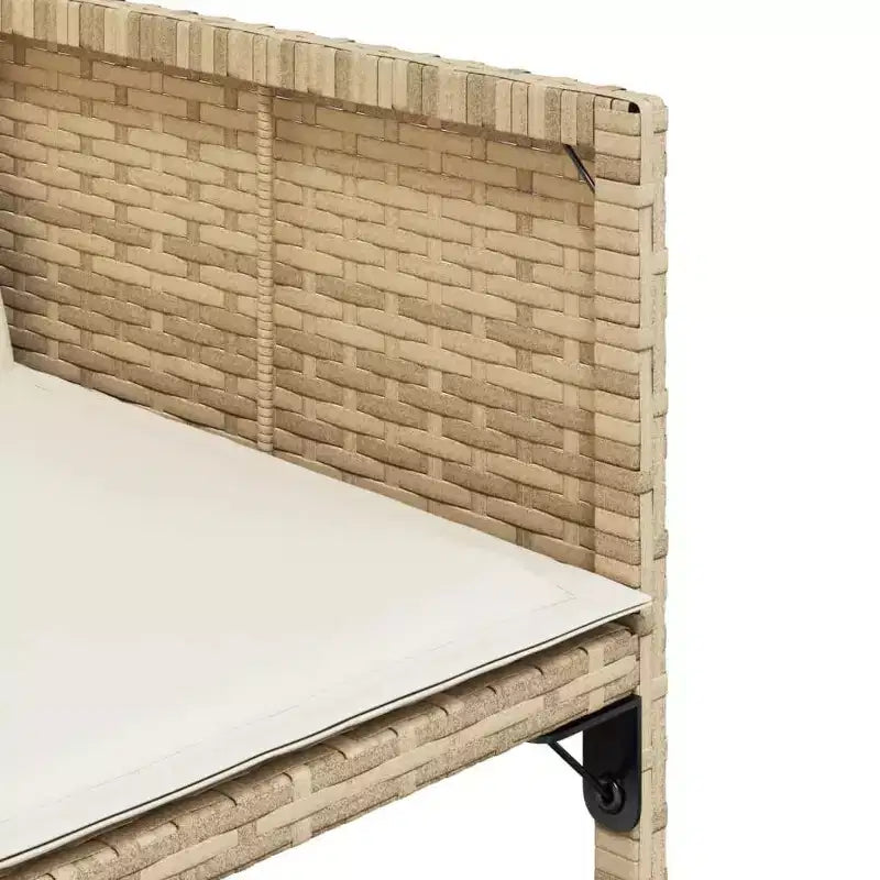 vidaXL Patio Chairs - Cushions Included, Beige Poly Rattan, Outdoor Furniture, 4-Piece Set - Compact Foldable Chairs with Removable Covers