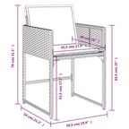 vidaXL Patio Chairs - Cushions Included, Beige Poly Rattan, Outdoor Furniture, 4-Piece Set - Compact Foldable Chairs with Removable Covers