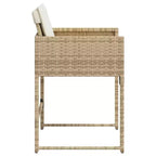 vidaXL Patio Chairs - Cushions Included, Beige Poly Rattan, Outdoor Furniture, 4-Piece Set - Compact Foldable Chairs with Removable Covers