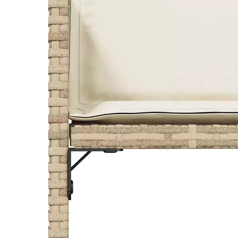 vidaXL Patio Chairs - Cushions Included, Beige Poly Rattan, Outdoor Furniture, 4-Piece Set - Compact Foldable Chairs with Removable Covers