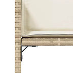 vidaXL Patio Chairs - Cushions Included, Beige Poly Rattan, Outdoor Furniture, 4-Piece Set - Compact Foldable Chairs with Removable Covers