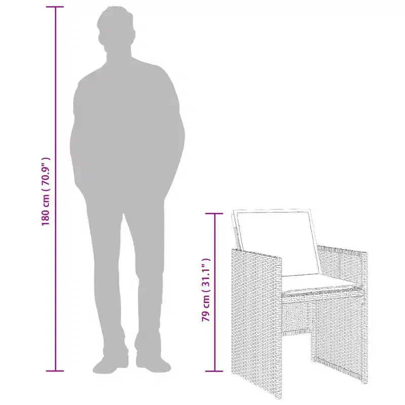 vidaXL Sedie da Giardino con Cuscini - Rattan PE Nero Struttura in Acciaio | Set di Mobili da Esterno per Giardino/Patio